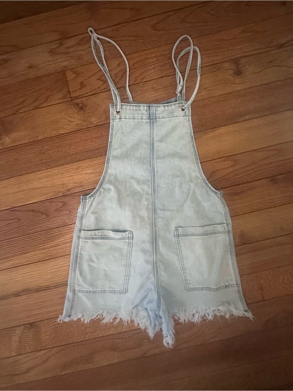 Aerie Double Strap Denim Romper- xs - Picture 4 of 6